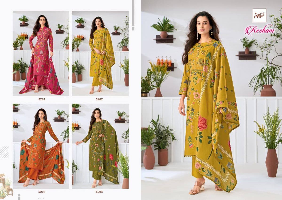 Resham Vp Brand Muslin Karachi Salwar Suits Manufacturer Gujarat