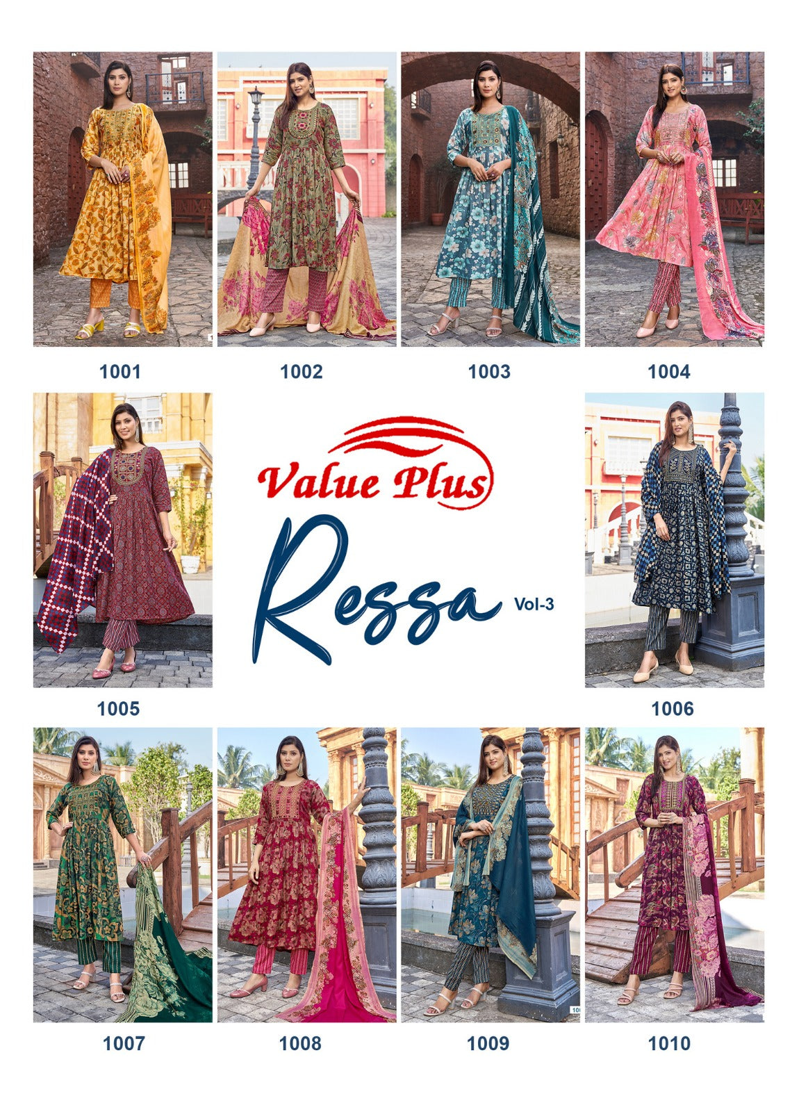 Ressa Vol 3 Value Plus Rayon Readymade Anarkali Suits Wholesaler Ahmedabad