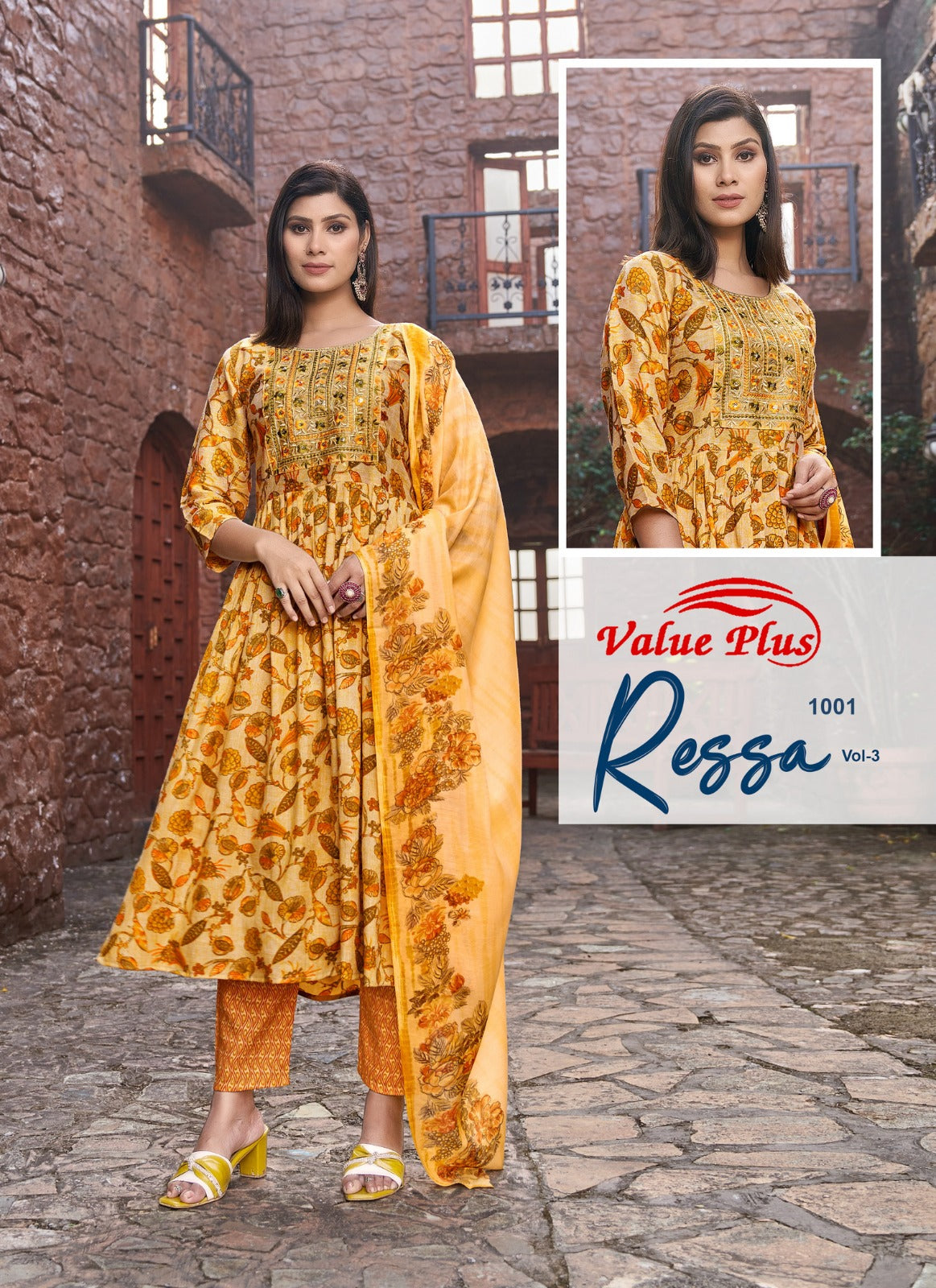 Ressa Vol 3 Value Plus Rayon Readymade Anarkali Suits Wholesaler Ahmedabad