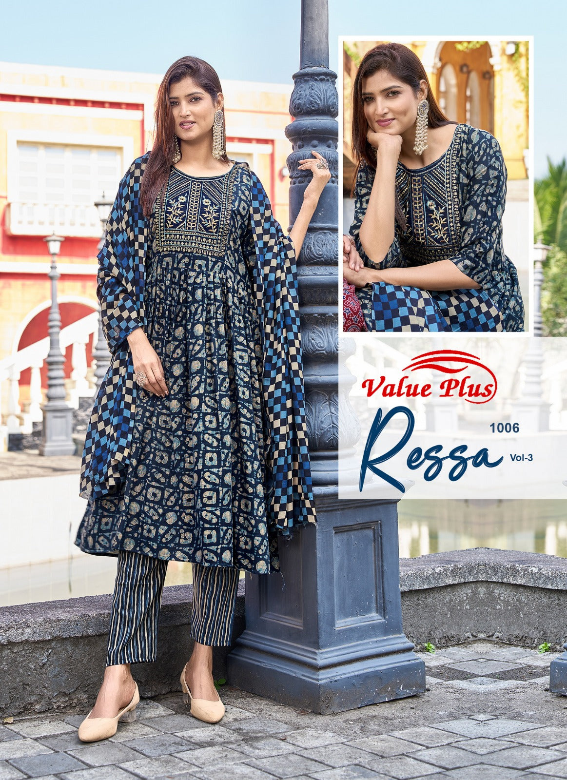 Ressa Vol 3 Value Plus Rayon Readymade Anarkali Suits Wholesaler Ahmedabad