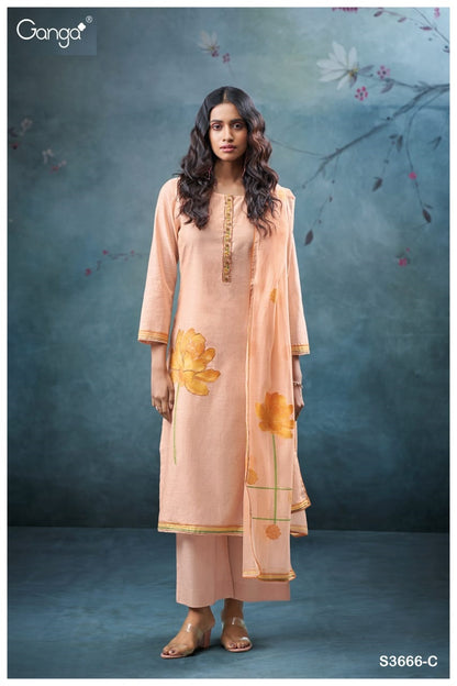 Reva 3666 Ganga Mul Plazzo Style Suits Wholesaler