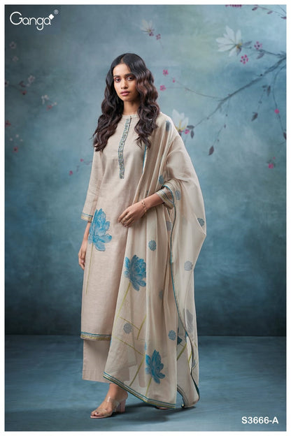 Reva 3666 Ganga Mul Plazzo Style Suits Wholesaler