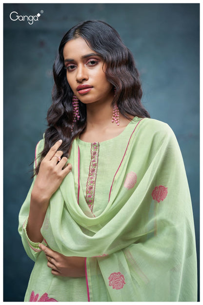 Reva 3666 Ganga Mul Plazzo Style Suits Wholesaler