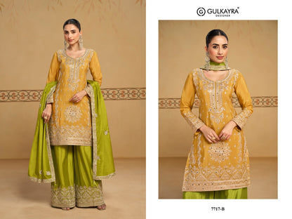 Reva Gulkayra Designer Chinon Readymade Plazzo Style Suits Supplier Gujarat