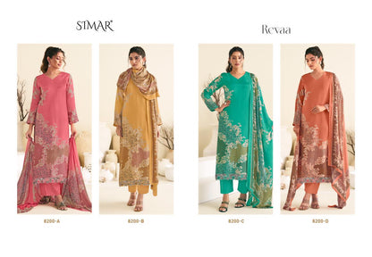 Revaa Simar Viscose Muslin Pant Style Suits Supplier India