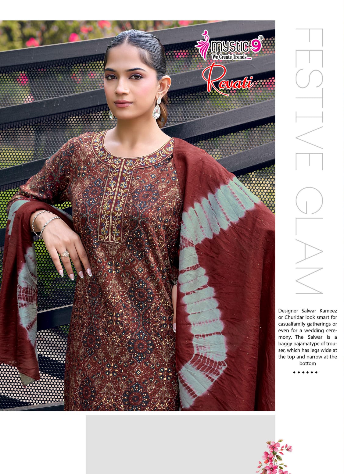 Revati Vol 1 Mystic 9 Rayon Readymade Pant Style Suits Exporter Ahmedabad