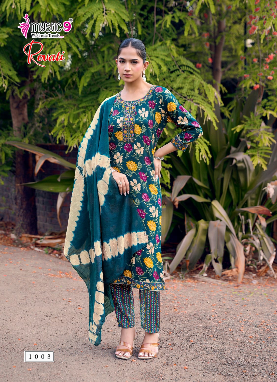 Revati Vol 1 Mystic 9 Rayon Readymade Pant Style Suits Exporter Ahmedabad