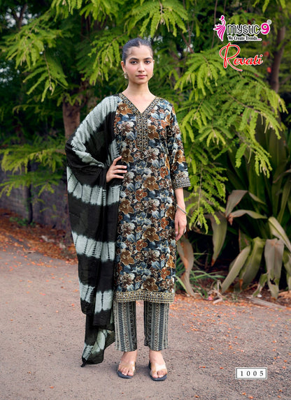Revati Vol 1 Mystic 9 Rayon Readymade Pant Style Suits Exporter Ahmedabad