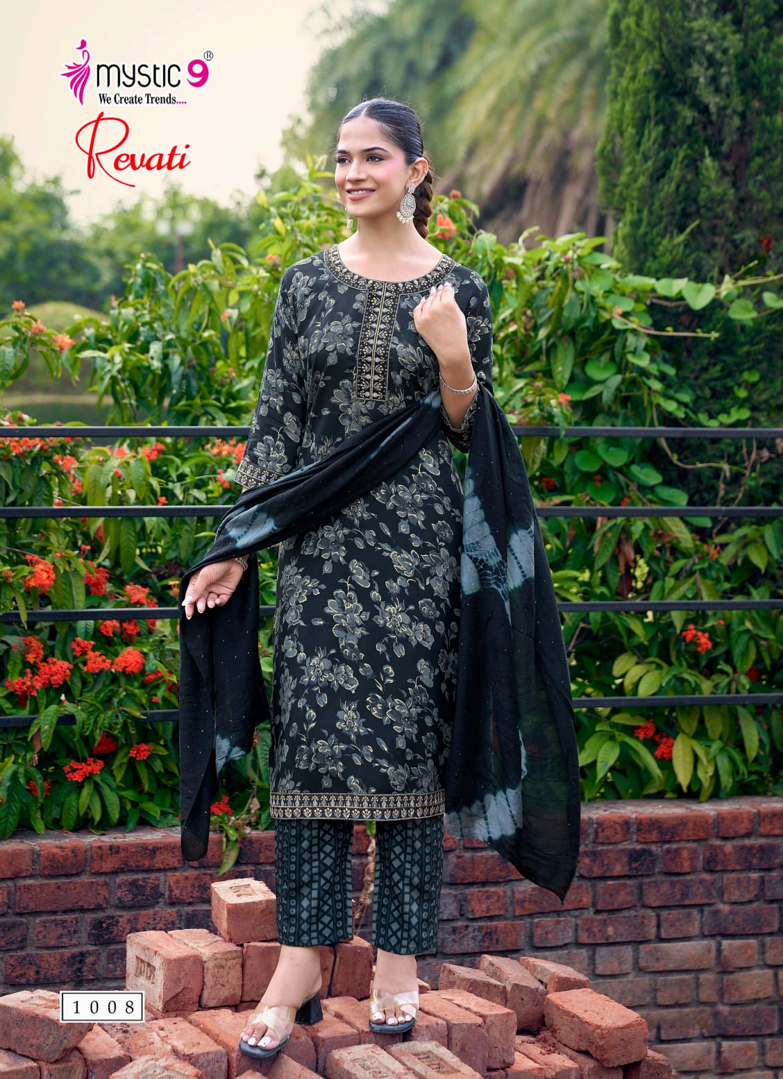Revati Vol 1 Mystic 9 Rayon Readymade Pant Style Suits Exporter Ahmedabad
