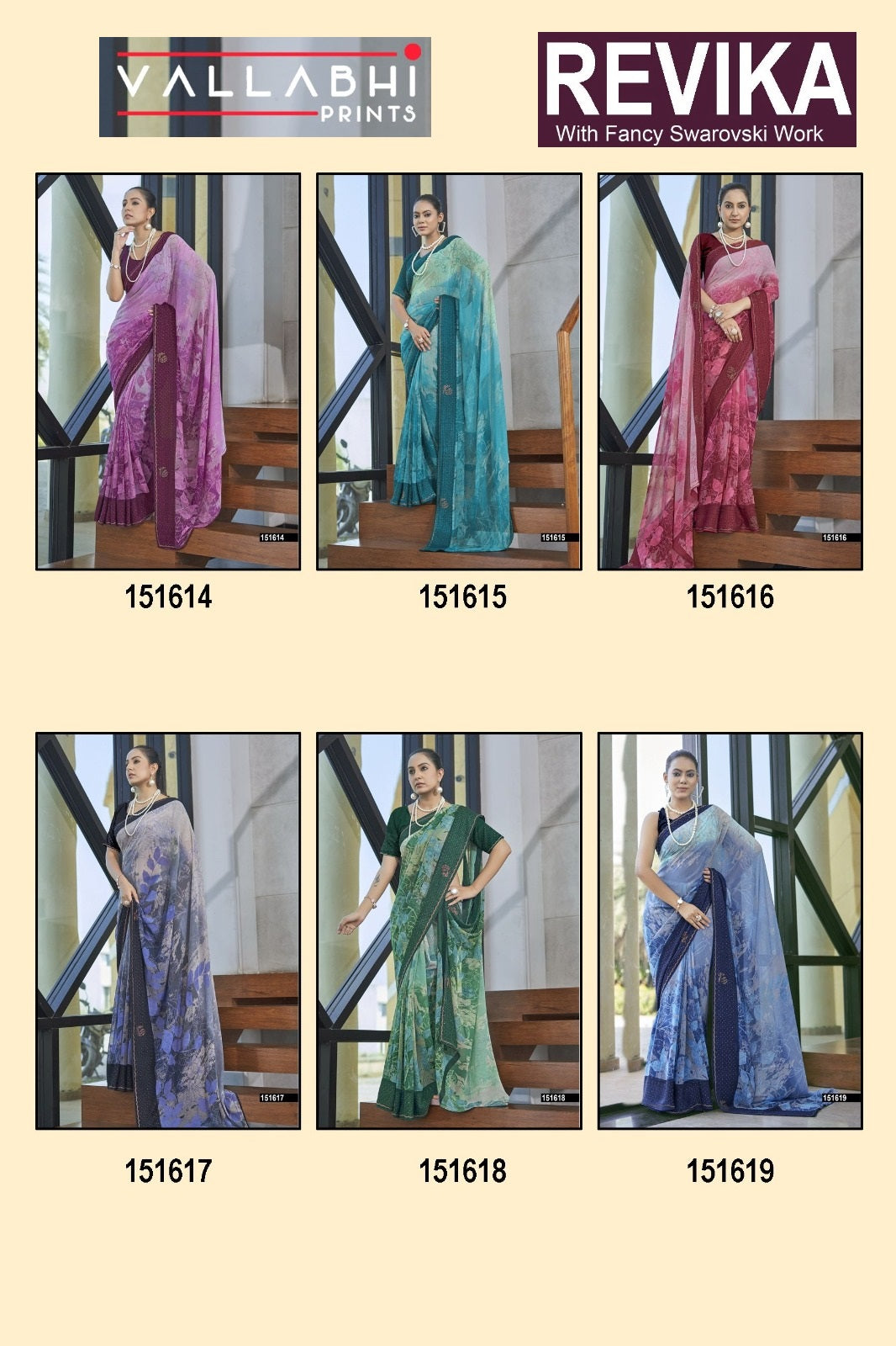 Revika Vallabhi Prints Georgette Sarees Wholesale