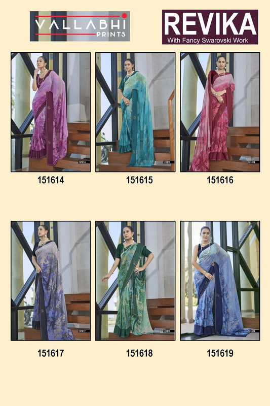 Revika Vallabhi Prints Georgette Sarees Wholesale