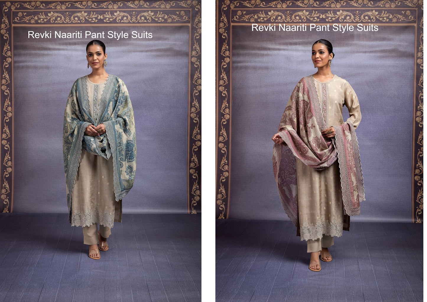 Revki Naariti Silk Jacquard Pant Style Suits Wholesaler India