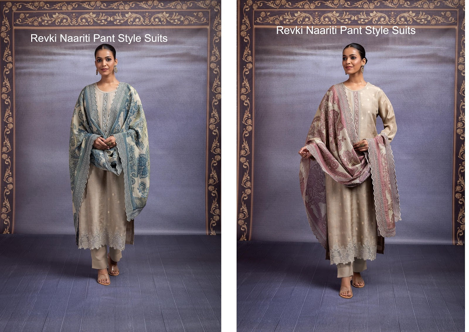 Revki Naariti Silk Jacquard Pant Style Suits Wholesaler India
