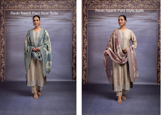 Revki Naariti Silk Jacquard Pant Style Suits Wholesaler India
