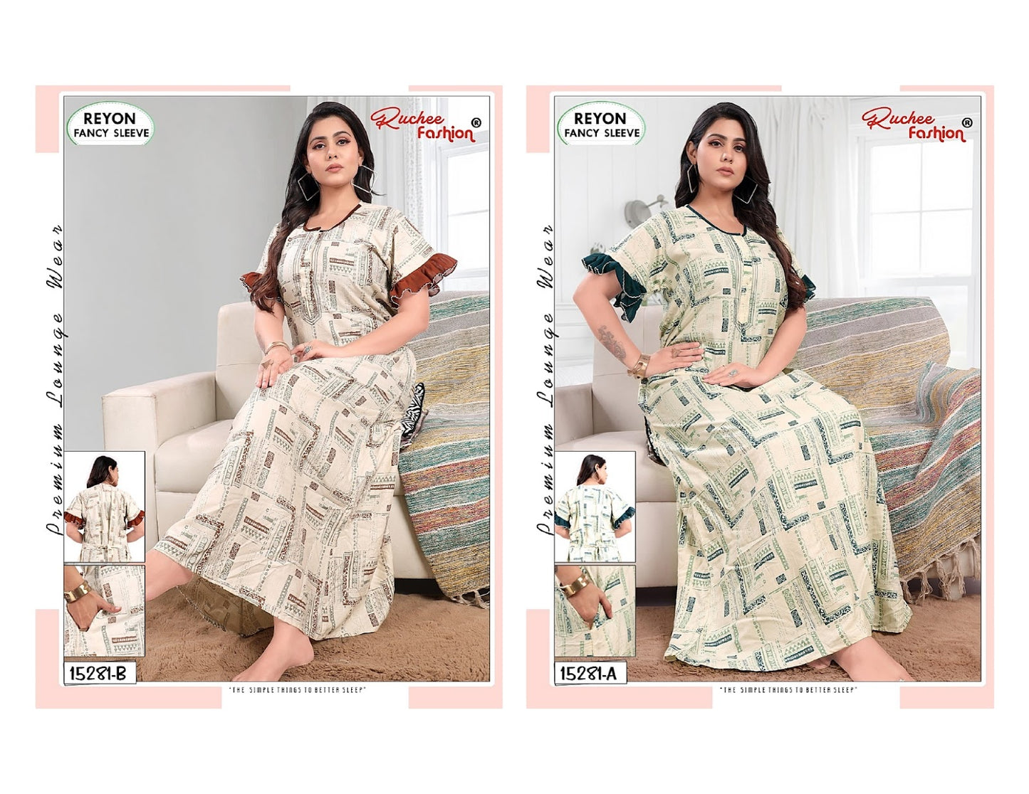 Reyon 0507 Ruchee Fashion Night Gowns Manufacturer Gujarat