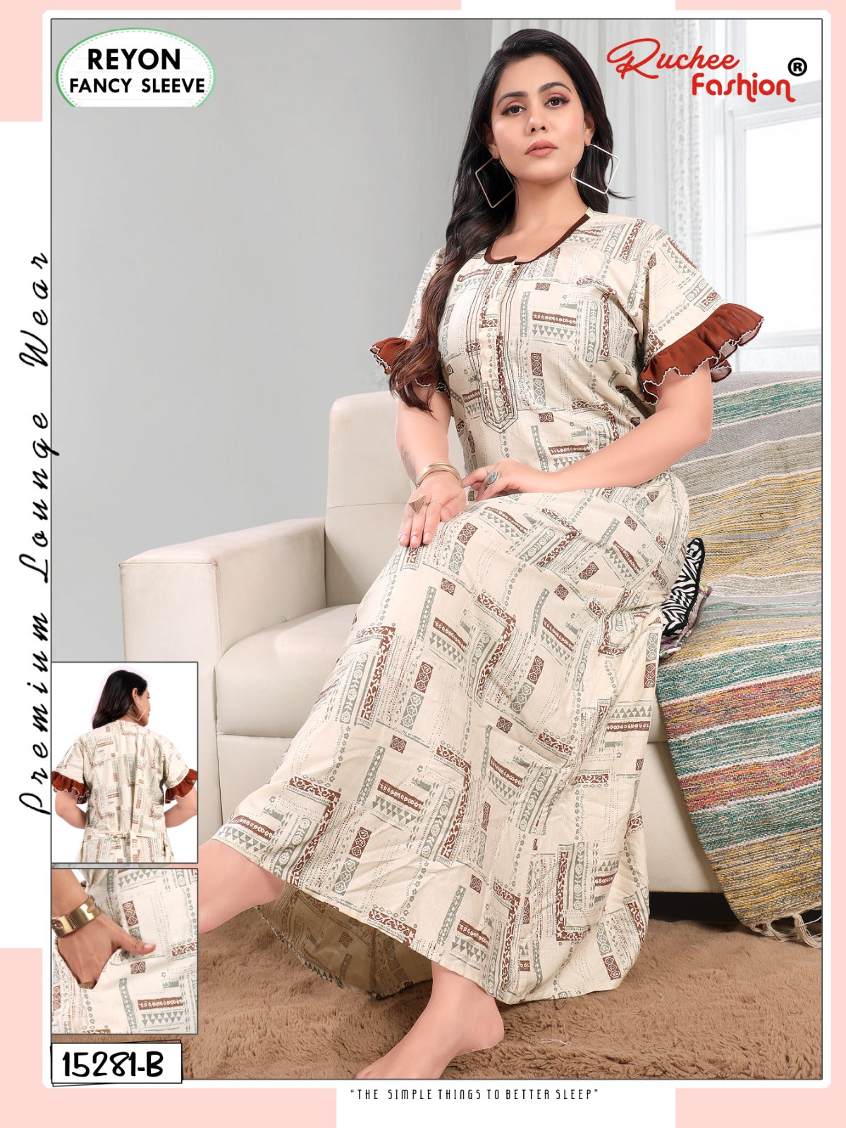 Reyon 0507 Ruchee Fashion Night Gowns Manufacturer Gujarat