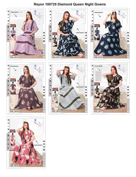Reyon 100725 Diamond Queen Night Gowns Manufacturer Ahmedabad