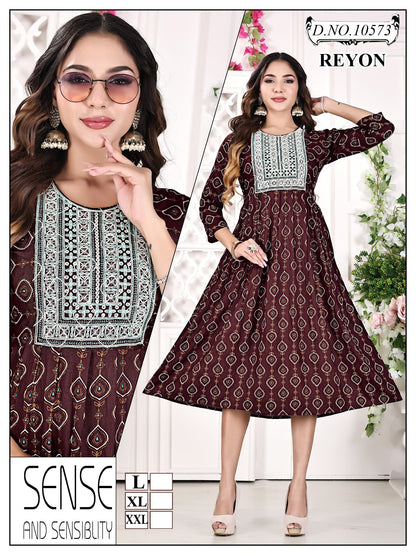 Reyon 101224 Mmc Anarkali Kurtis Wholesale Price
