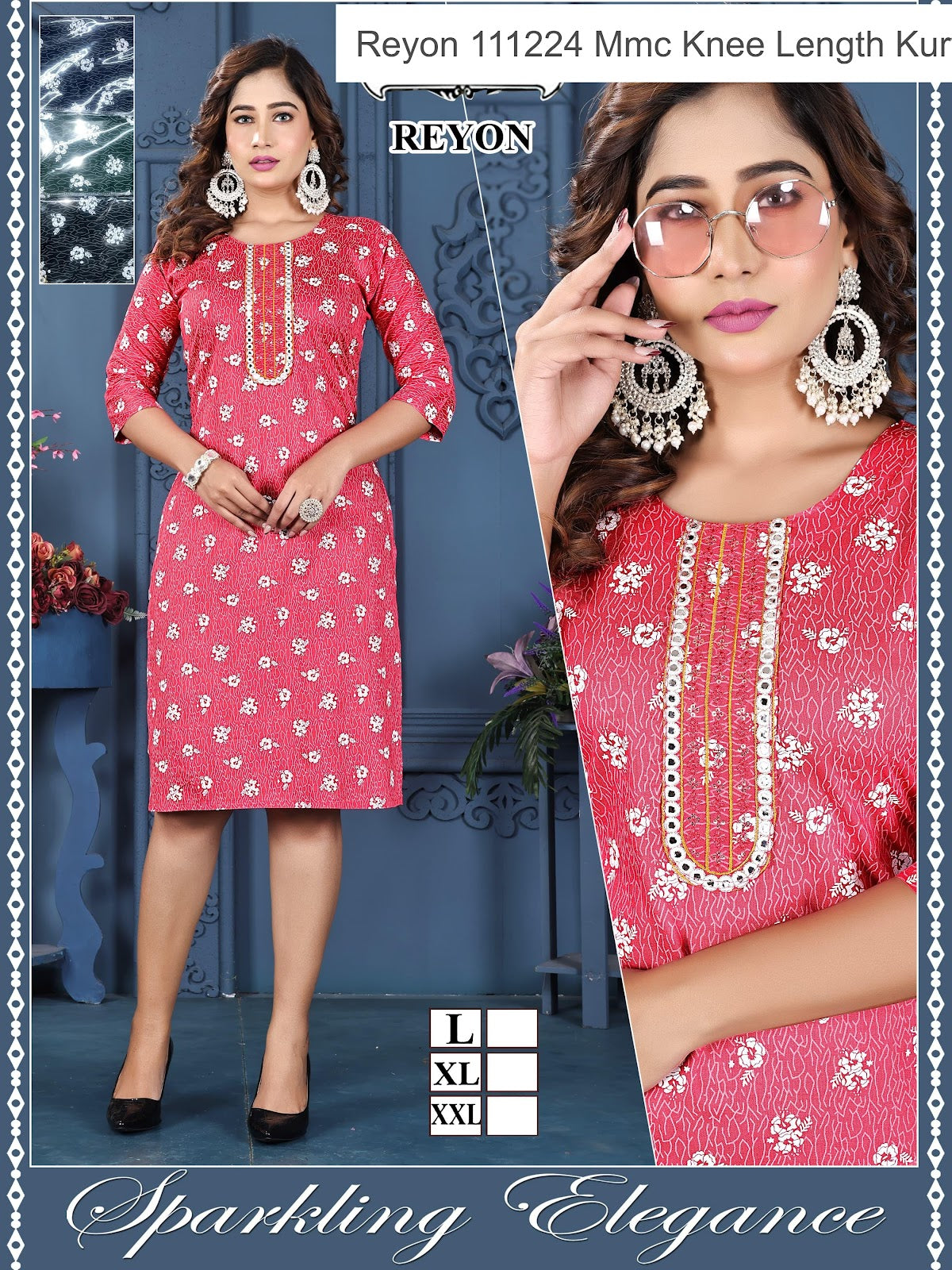 Reyon 111224 Mmc Knee Length Kurtis Supplier