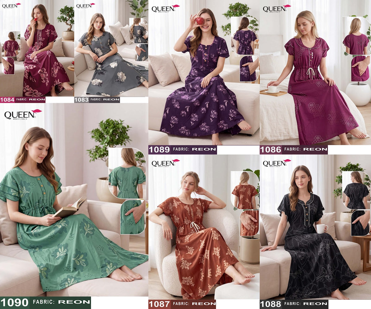 Reyon 1510 Queen Night Gowns Wholesaler India