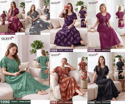 Reyon 1510 Queen Night Gowns Wholesaler India