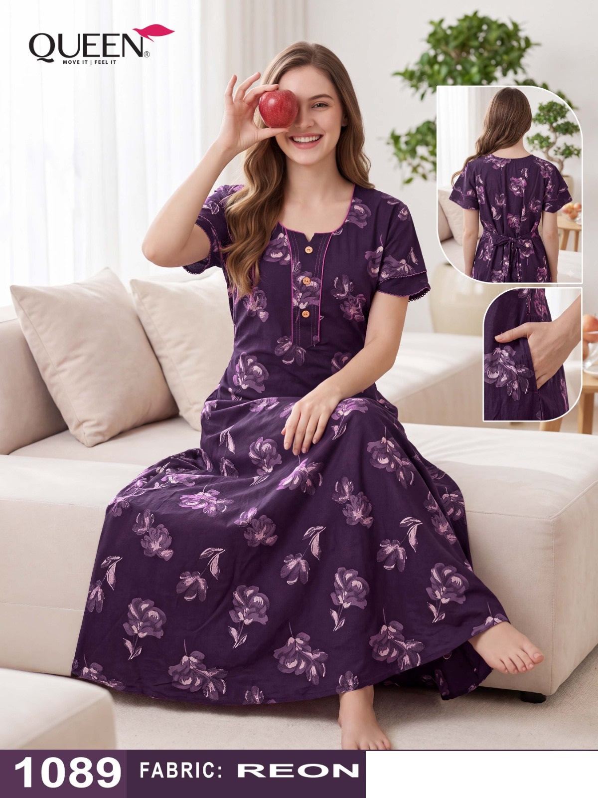 Reyon 1510 Queen Night Gowns Wholesaler India