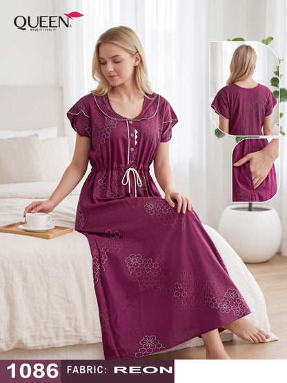 Reyon 1510 Queen Night Gowns Wholesaler India