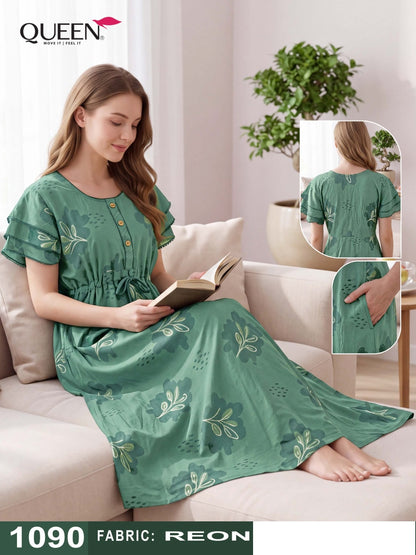 Reyon 1510 Queen Night Gowns Wholesaler India