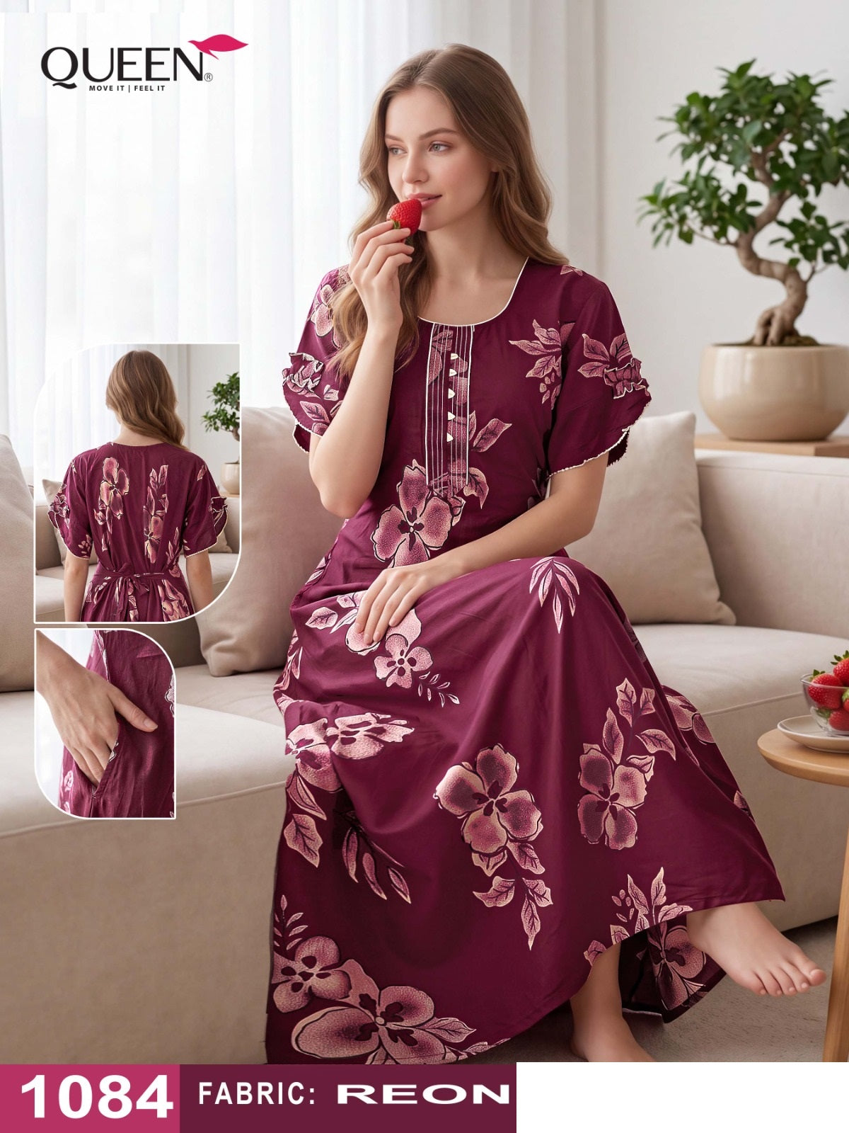 Reyon 1510 Queen Night Gowns Wholesaler India