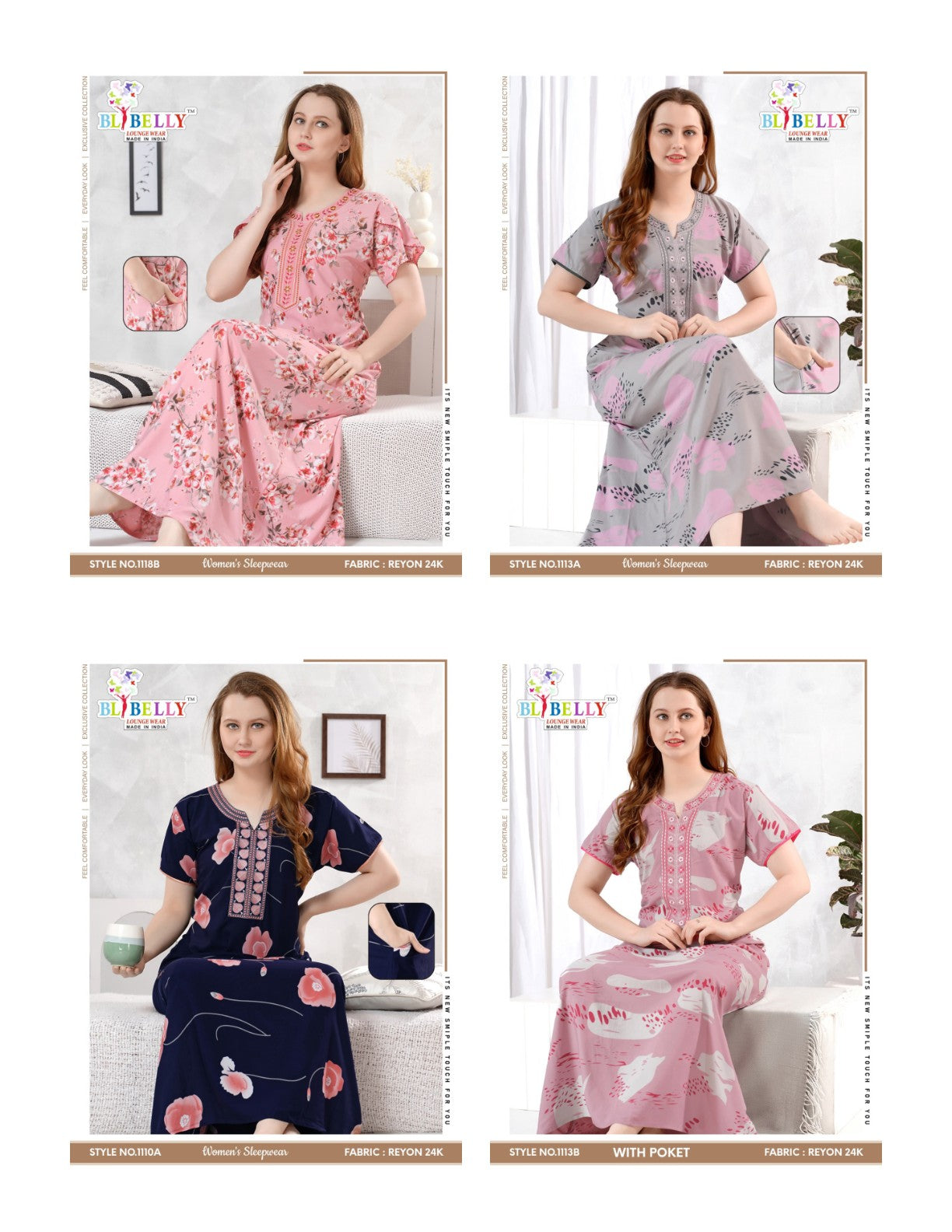 Reyon 24K 0411 Belly Night Gowns Manufacturer Gujarat