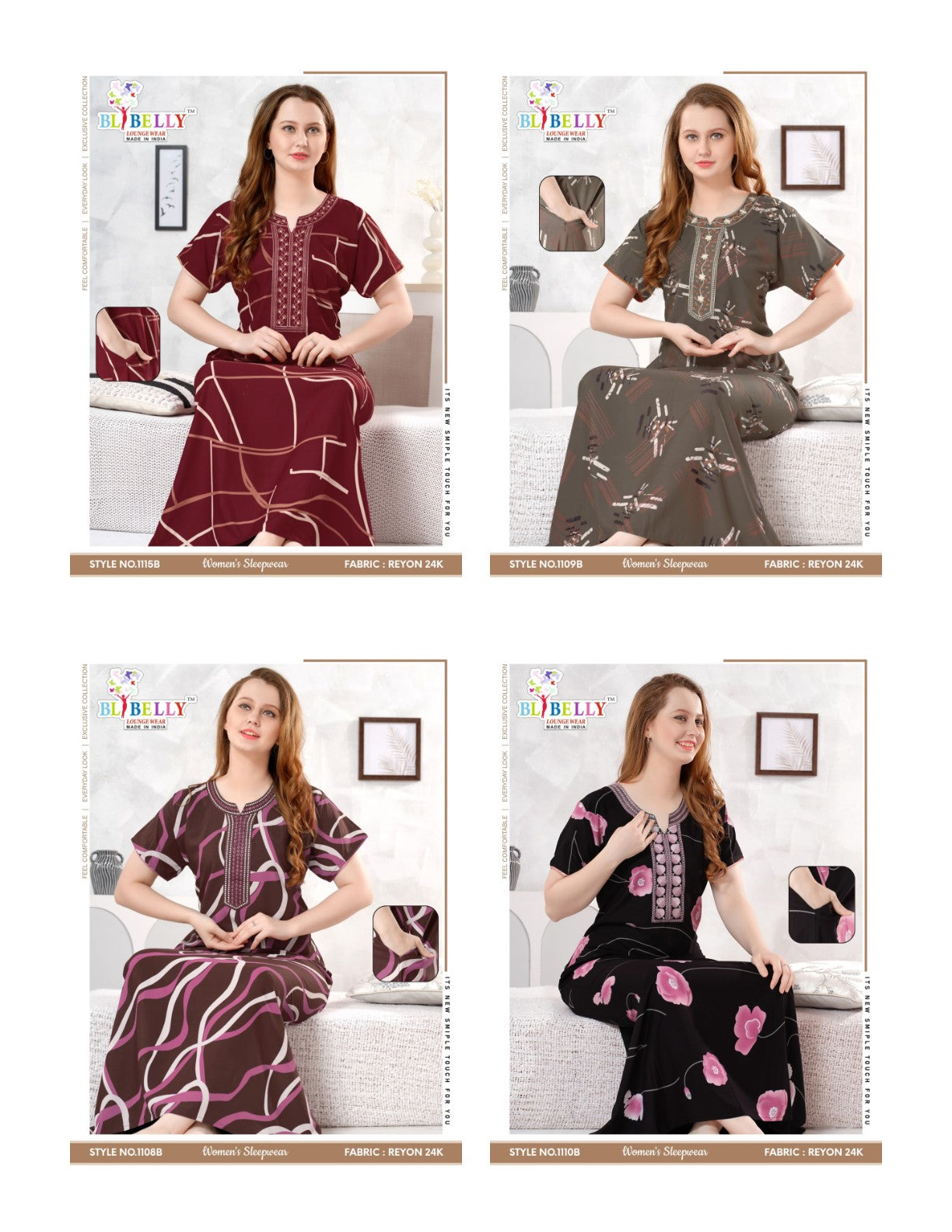 Reyon 24K 0411 Belly Night Gowns Manufacturer Gujarat