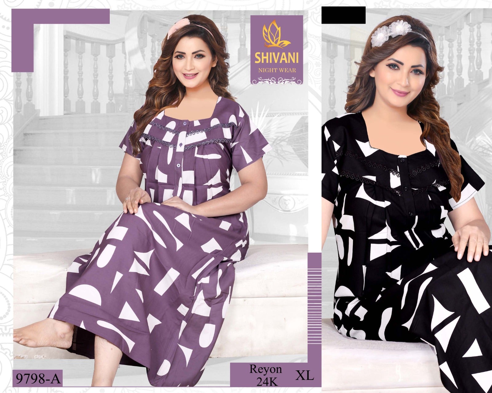 Reyon 24K Shivani Rayon Night Gowns Manufacturer Gujarat