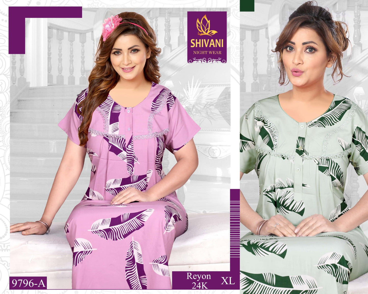 Reyon 24K Shivani Rayon Night Gowns Manufacturer Gujarat