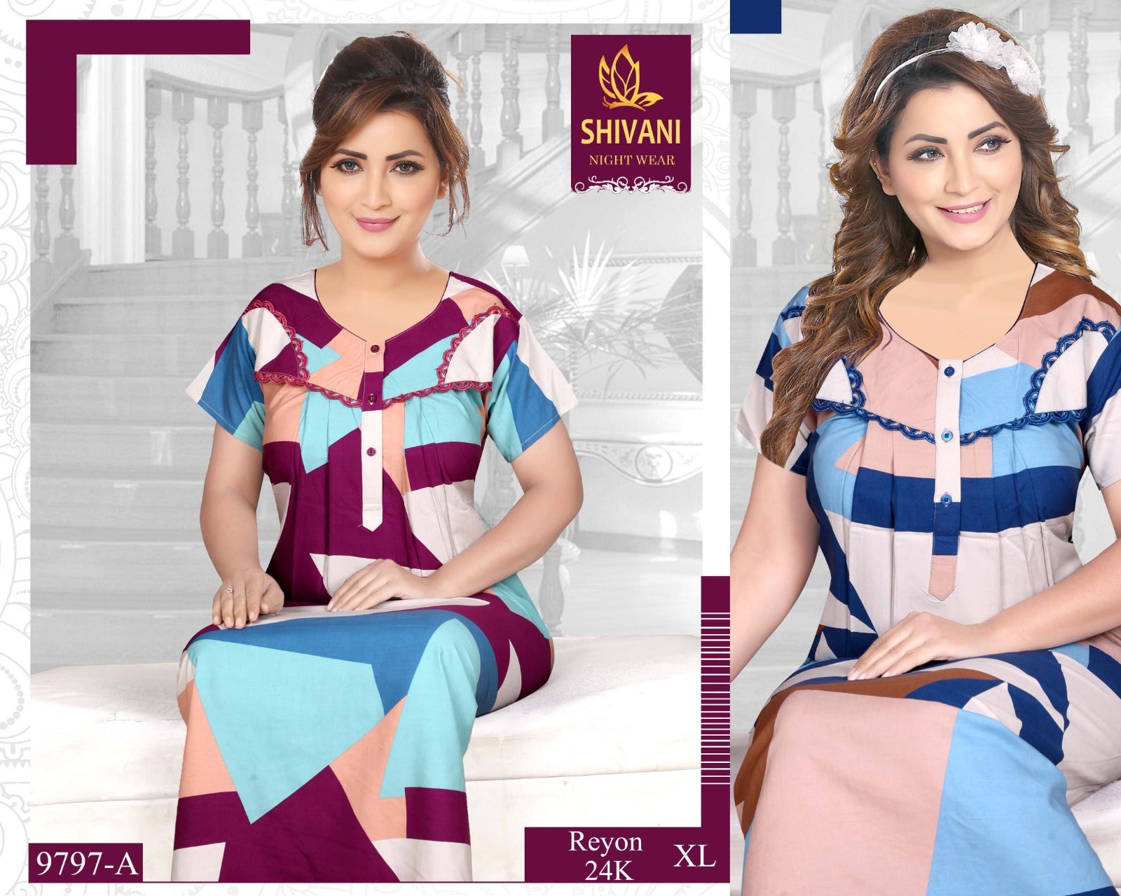 Reyon 24K Shivani Rayon Night Gowns Manufacturer Gujarat