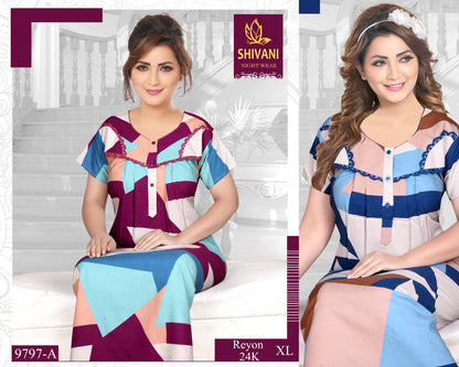 Reyon 24K Shivani Rayon Night Gowns Manufacturer Gujarat