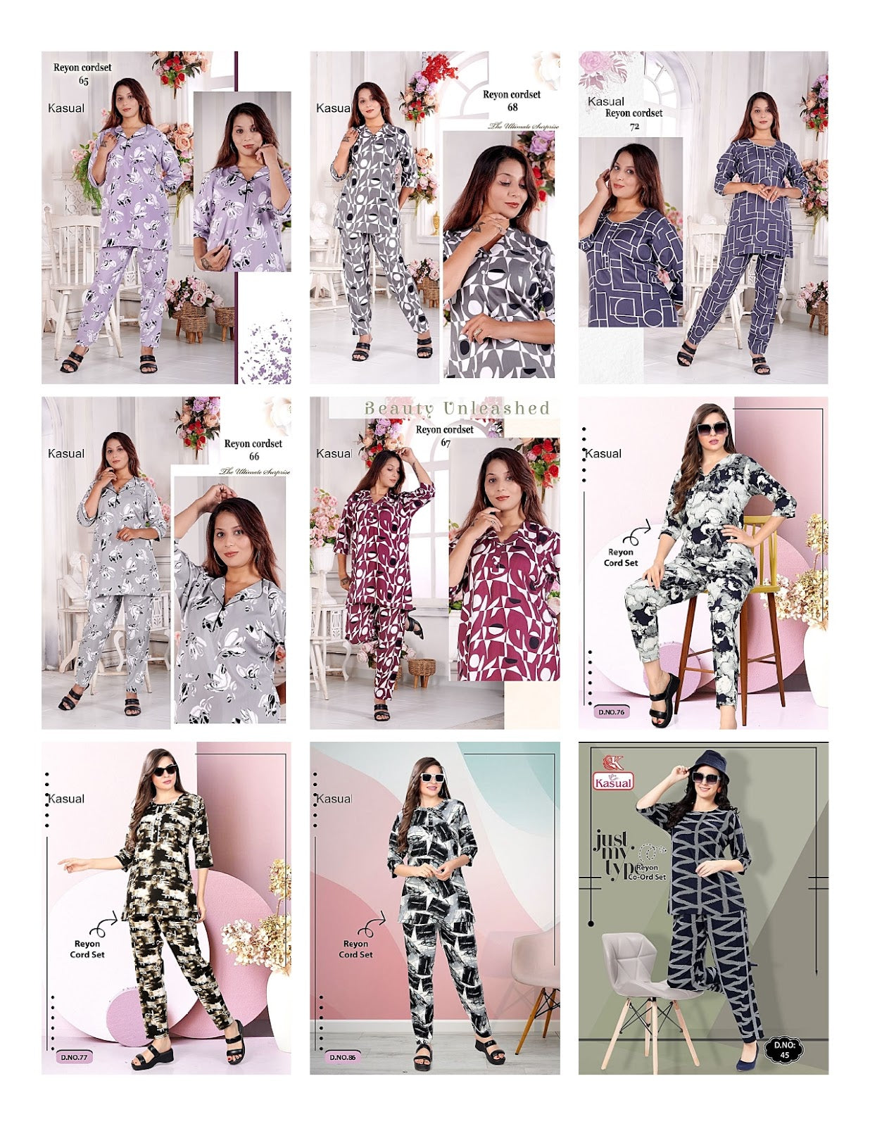 Reyon 2604 Kasual Co Ord Set Wholesale Rate