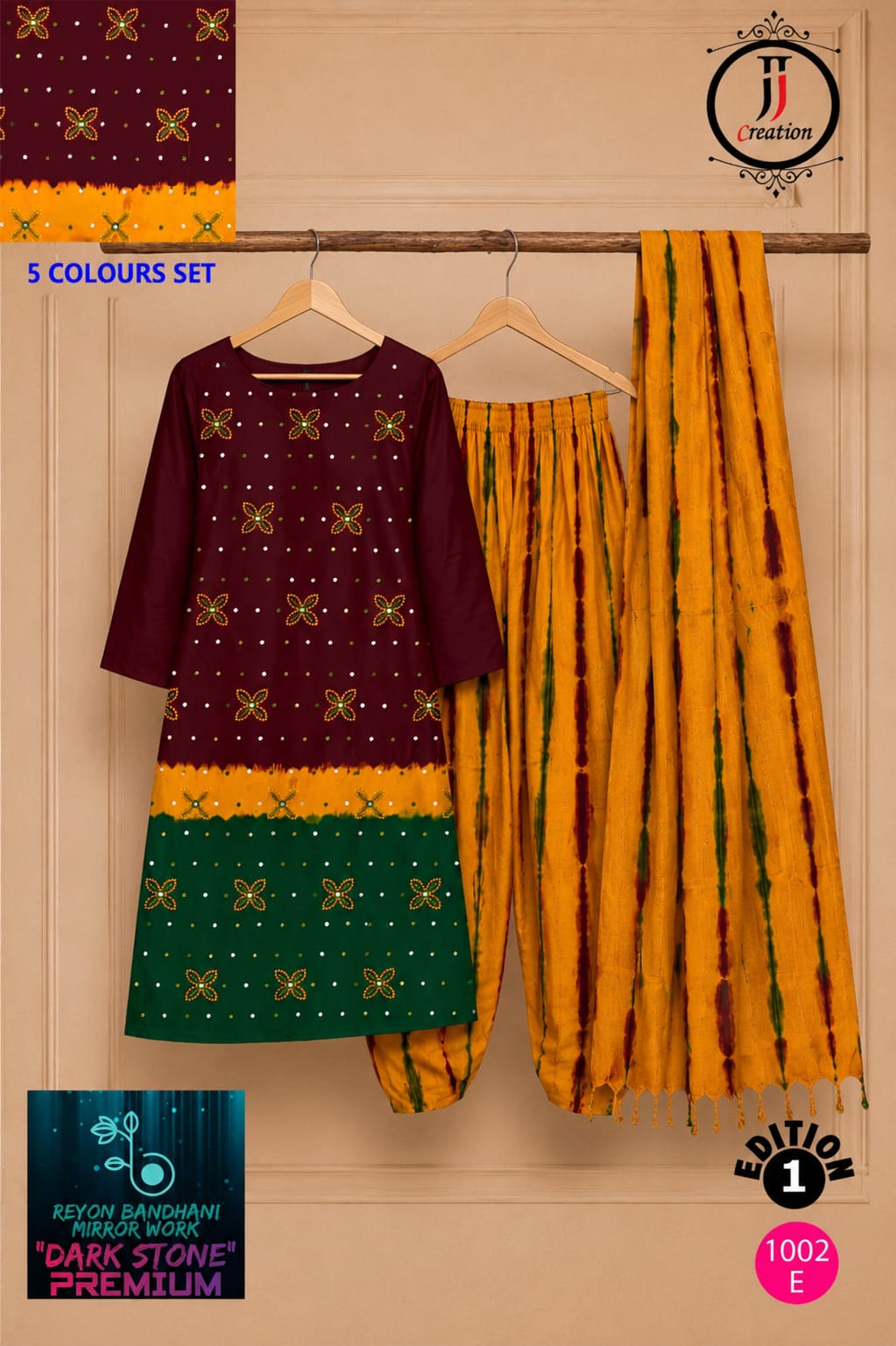 Reyon Bandhani Edition 1 Jj Salwar Suits Wholesale Rate