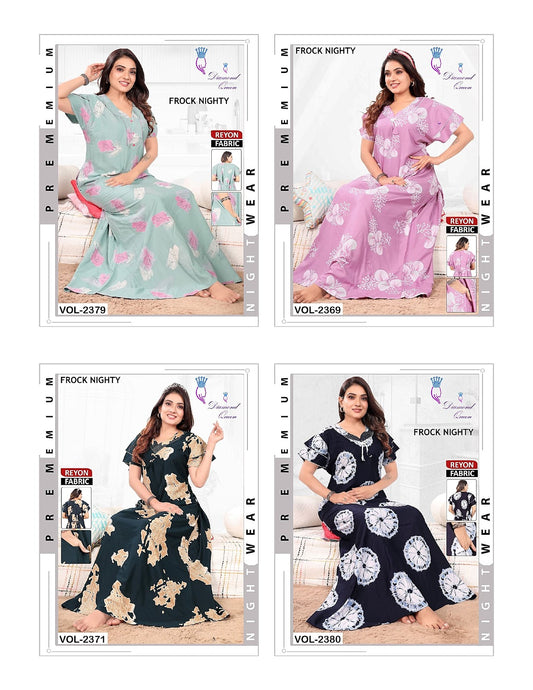 Reyon Frock 0810 Diamond Queen Night Gowns Supplier India