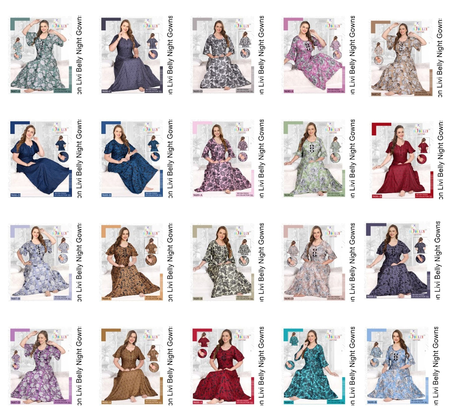 Reyon Livi Belly Night Gowns Supplier Ahmedabad