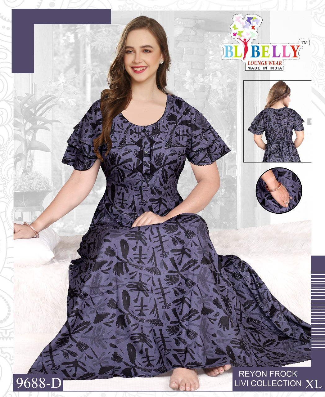 Reyon Livi Belly Night Gowns Supplier Ahmedabad