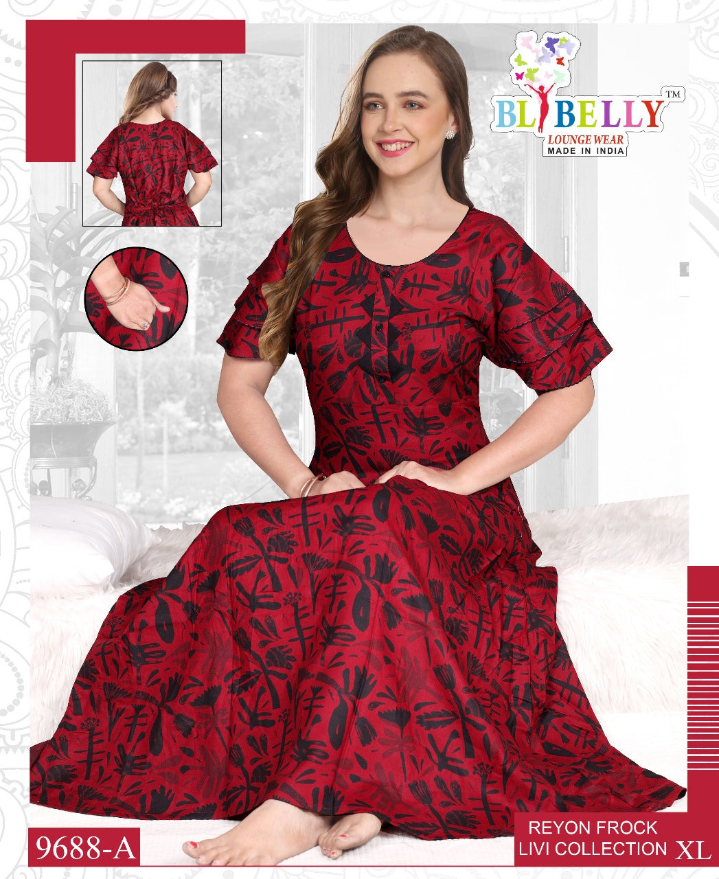 Reyon Livi Belly Night Gowns Supplier Ahmedabad