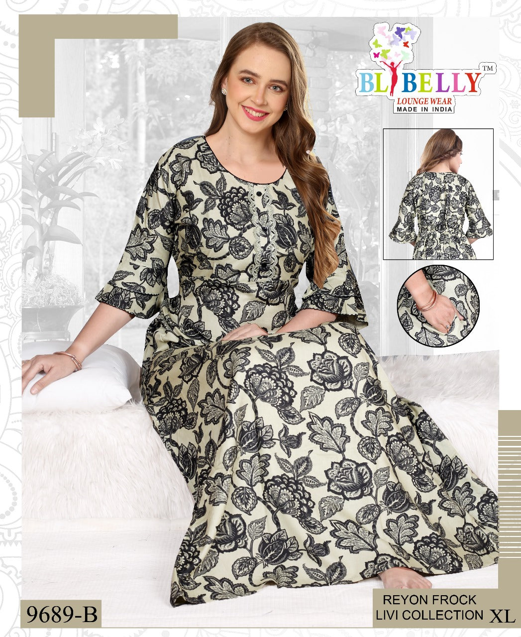 Reyon Livi Belly Night Gowns Supplier Ahmedabad