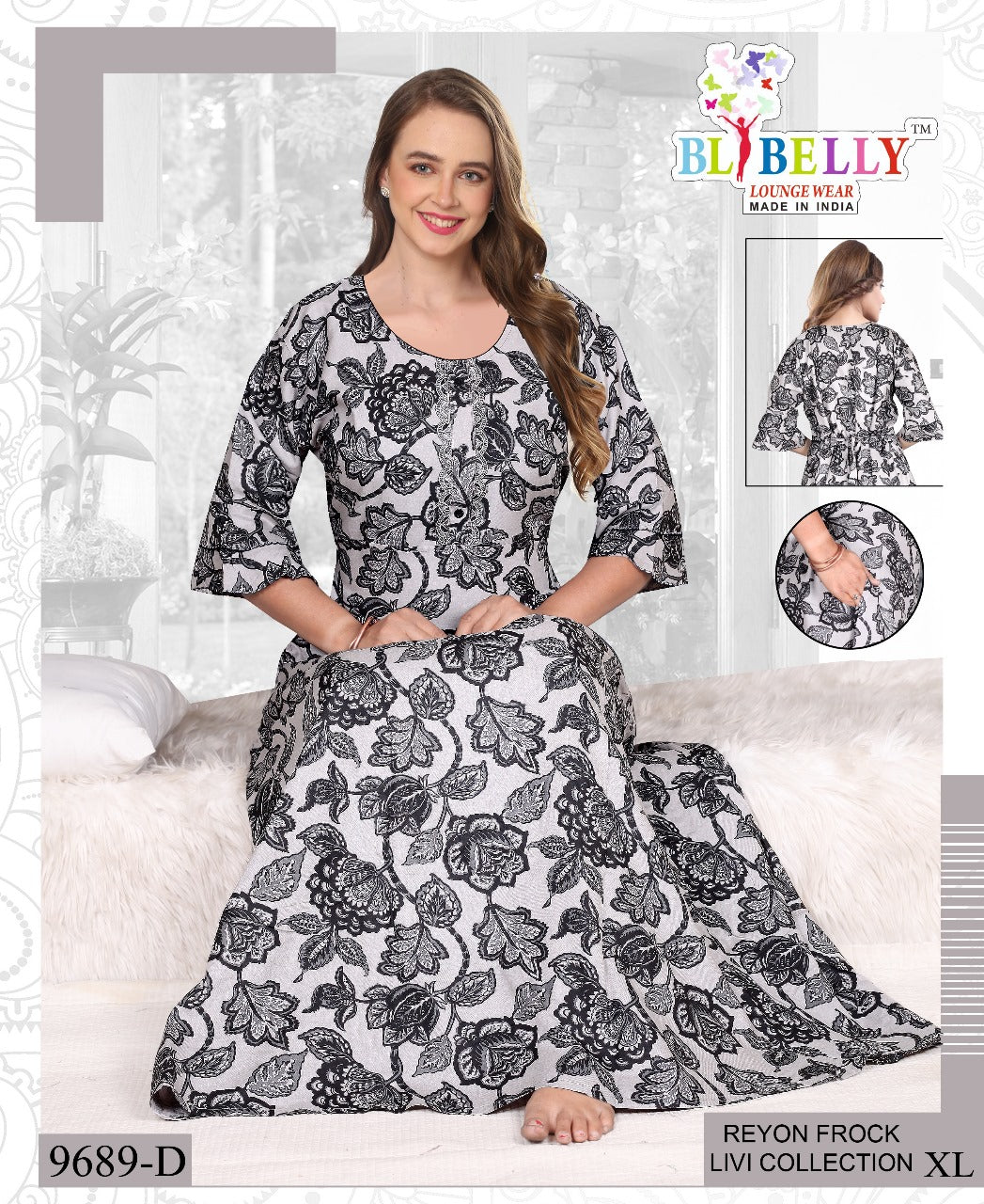 Reyon Livi Belly Night Gowns Supplier Ahmedabad