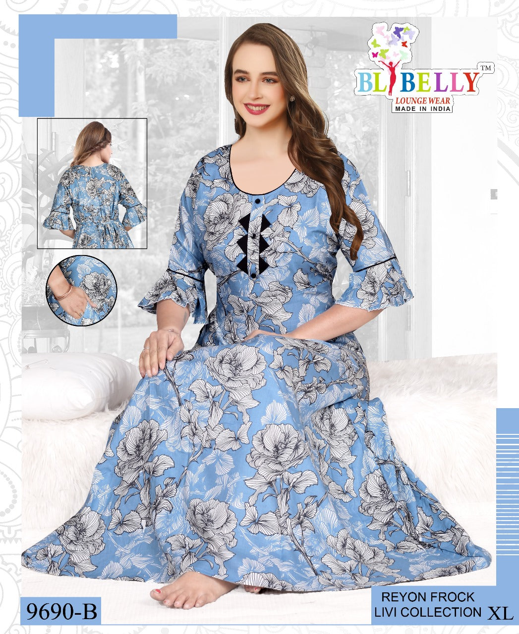 Reyon Livi Belly Night Gowns Supplier Ahmedabad