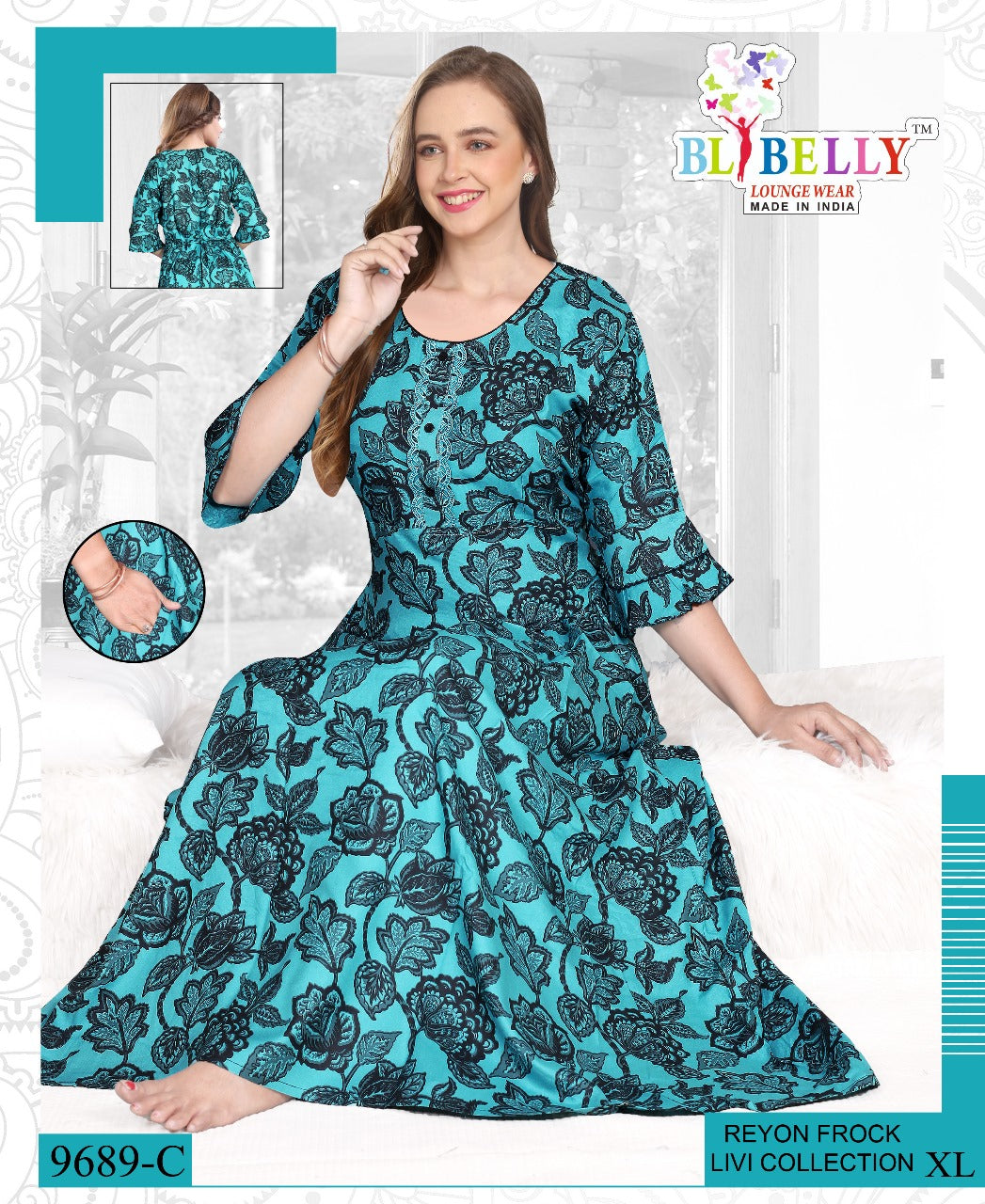 Reyon Livi Belly Night Gowns Supplier Ahmedabad