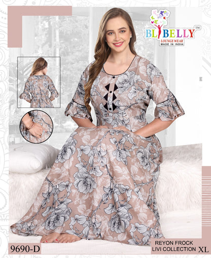 Reyon Livi Belly Night Gowns Supplier Ahmedabad