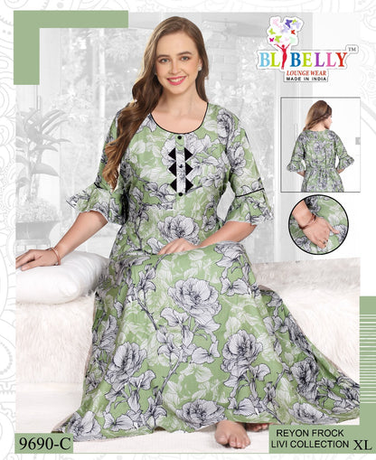 Reyon Livi Belly Night Gowns Supplier Ahmedabad