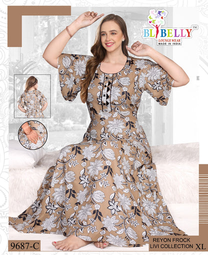 Reyon Livi Belly Night Gowns Supplier Ahmedabad
