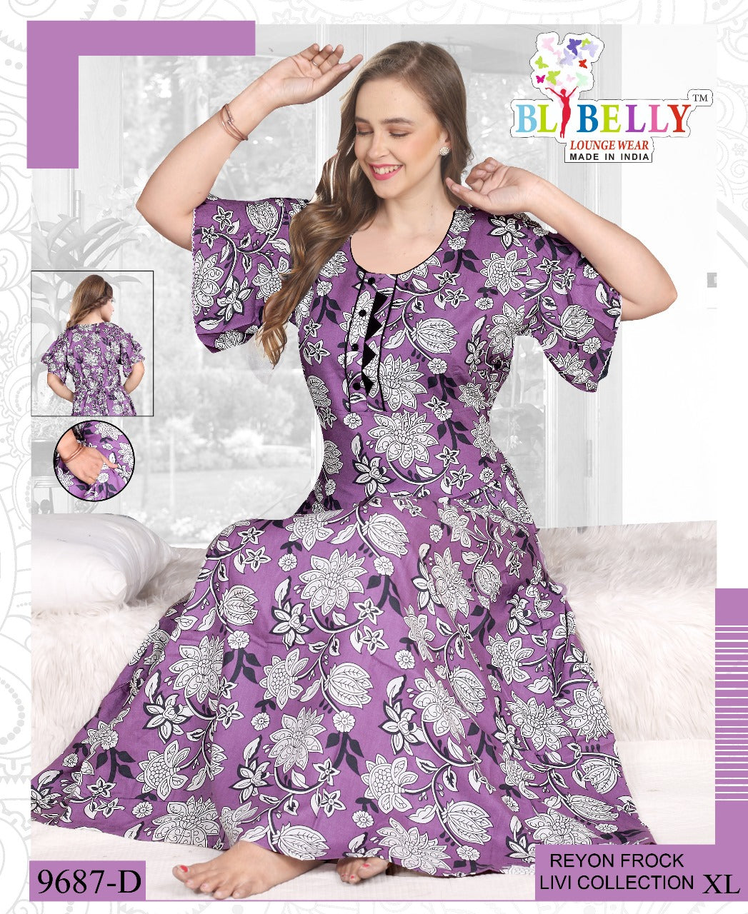 Reyon Livi Belly Night Gowns Supplier Ahmedabad