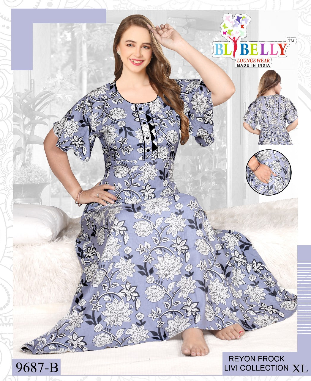 Reyon Livi Belly Night Gowns Supplier Ahmedabad